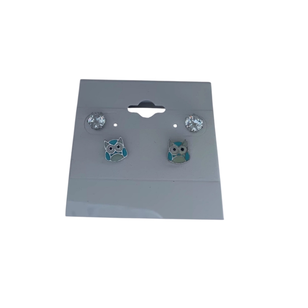 Owls & Crystals Earrings (Set of 2)